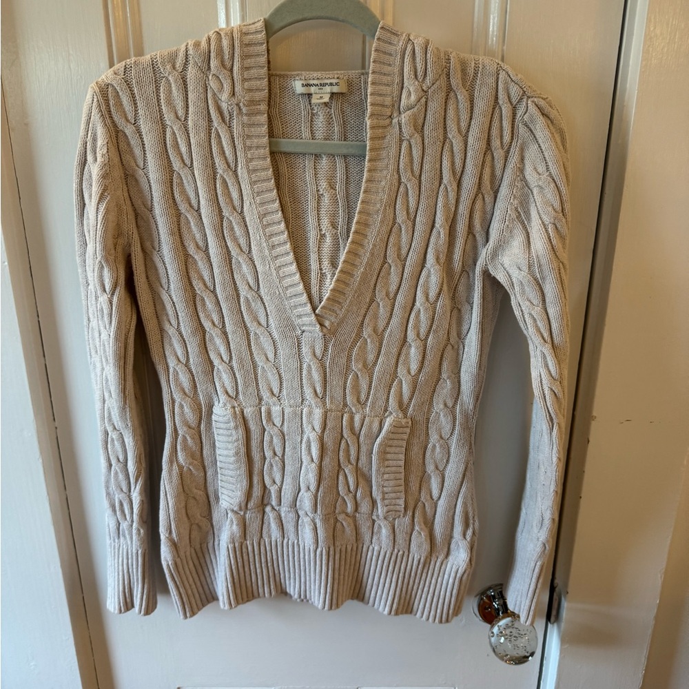 Banana Republic cableknit hoodie